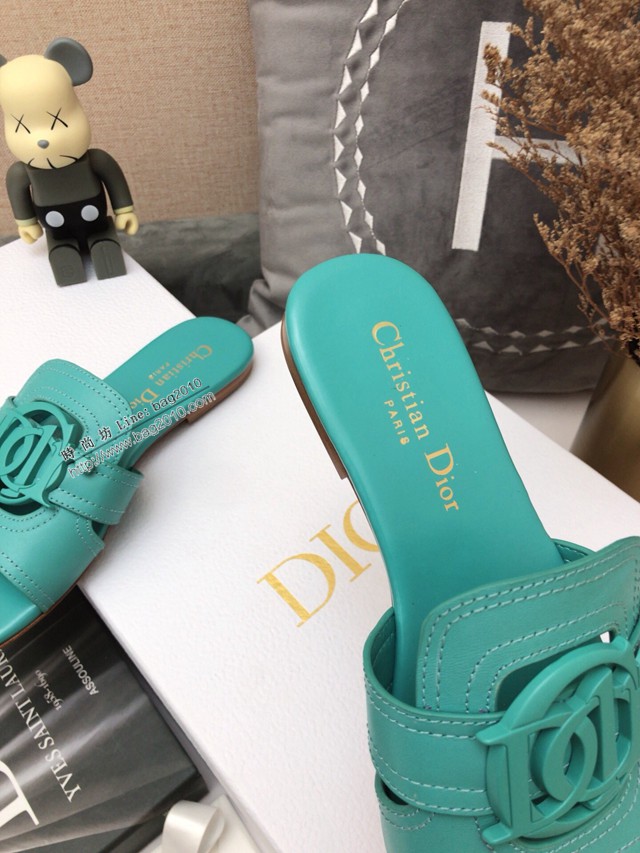 Dior迪奧2021春夏新款果凍色女鞋 CD字母logo五金扣平底鏤空人字拖夾趾涼鞋 dx2854